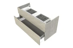 Cooke & Lewis Meuble sous vasque effet chêne clair l.120 cm 2 tiroirs, Calao* Meuble Buanderie|Meuble Sous-Vasque