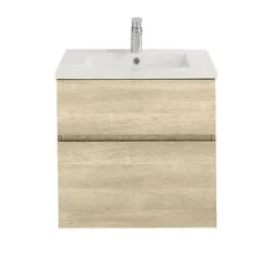 Cooke & Lewis Meuble sous vasque effet chêne l.60 cm 2 tiroirs, Calao