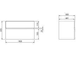 Cooke & Lewis Meuble sous vasque effet chêne l.90 x H.57 x P.50 cm 2 tiroirs, Calao* Meuble Buanderie|Meuble Sous-Vasque