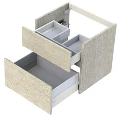 Cooke & Lewis Meuble sous vasque effet chêne clair l.60 cm 2 tiroirs, Calao