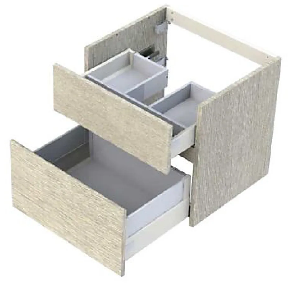 Cooke & Lewis Meuble sous vasque effet chêne clair l.60 cm 2 tiroirs, Calao