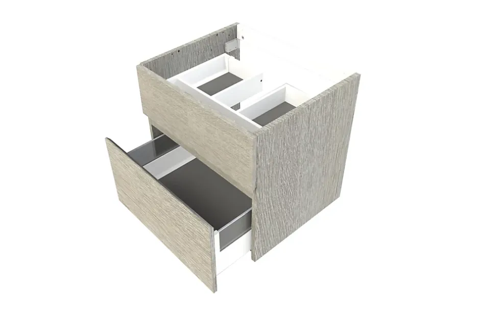 Cooke & Lewis Meuble sous vasque effet chêne clair l.60 cm 2 tiroirs, Calao