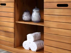 Vente-unique Meuble sous vasque en bois d'acacia - 130 cm - PULUKAN