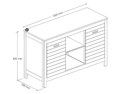 Vente-unique Meuble sous vasque en bois d'acacia - 130 cm - PULUKAN
