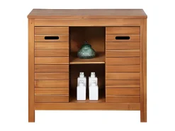 Vente-unique Meuble sous vasque en bois d'acacia - 90 cm - PULUKAN* Meuble Sous-Vasque