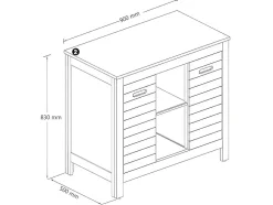 Vente-unique Meuble sous vasque en bois d'acacia - 90 cm - PULUKAN* Meuble Sous-Vasque