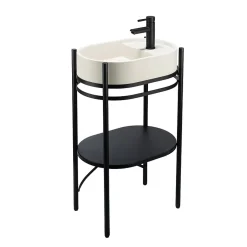 Homesight Meuble sous vasque en métal l.55 x H.89,5 x P.37,5 cm, Pao