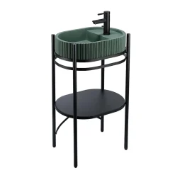 Homesight Meuble sous vasque en métal l.55 x H.89,5 x P.37,5 cm, Pao