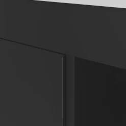 GoodHome Meuble sous vasque faible profondeur à poser avec porte-serviettes noir l.65 x H.82 x P.36 cm, Maza* Meuble Buanderie|Meuble De Salle De Bains Faible Profondeur