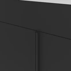 GoodHome Meuble sous vasque faible profondeur à poser avec porte-serviettes noir l.85 x H.82 x P.36 cm, Maza* Meuble Buanderie|Meuble De Salle De Bains Faible Profondeur