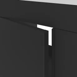 GoodHome Meuble sous vasque faible profondeur à poser avec porte-serviettes noir l.85 x H.82 x P.36 cm, Maza* Meuble Buanderie|Meuble De Salle De Bains Faible Profondeur
