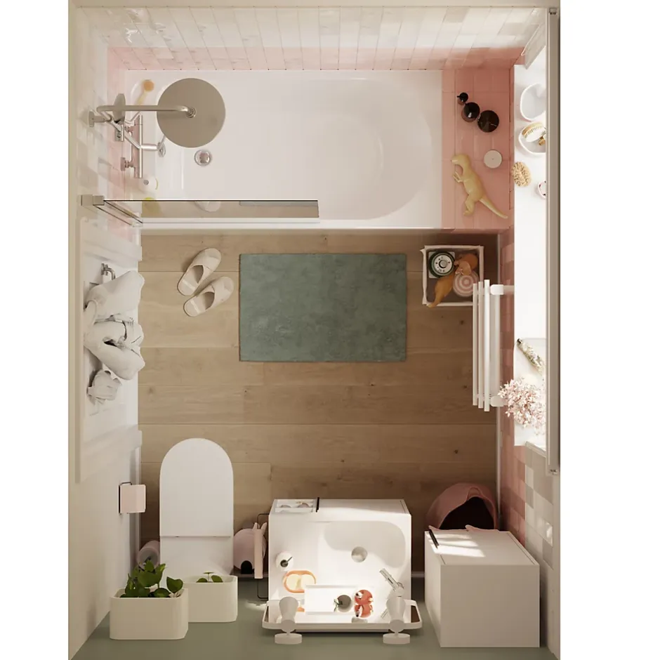 GoodHome Meuble sous vasque faible profondeur à poser avec porte-serviettes blanc l.65 x H.82 x P.36 cm, Maza