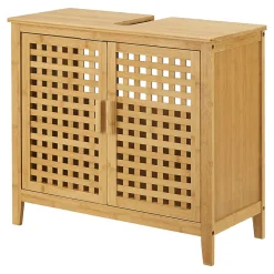 [En.Casa] Meuble sous vasque Ingmarsö avec 2 portes en bambou 60 x 67 x 30 cm en.casa* Meuble Sous-Vasque