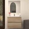 Cosyneo Meuble sous vasque seul, 2 tiroirs, 60cm, simple vasque - nebraska (chêne clair) - IDA* Meuble Sous Lavabo