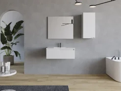 Cosyneo Meuble sous vasque seul, 1 tiroir, 80cm, simple vasque - blanc mat - CADIX* Meuble Sous Lavabo