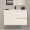 Cosyneo Meuble sous vasque seul, 2 tiroirs, 70cm, simple vasque - blanc mat - LUNA* Meuble Sous Lavabo