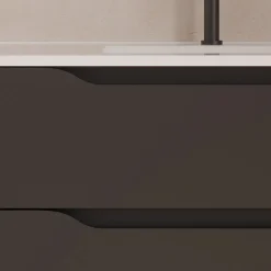 Cosyneo Meuble sous vasque seul, 2 tiroirs et 1 porte, 80cm, vasque centrée - noir - ZARZA* Meuble Sous Lavabo