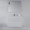 Cosyneo Meuble sous vasque seul, 2 tiroirs, 80cm, simple vasque - blanc mat - RIBERA