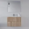 Cosyneo Meuble sous vasque seul, 2 tiroirs, 80cm, simple vasque - cambrian (chêne clair) - RIBERA* Meuble Sous Lavabo