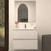 Cosyneo Meuble sous vasque seul, 2 tiroirs, 60cm, simple vasque - blanc brillant - IDA* Meuble Sous Lavabo