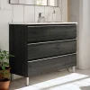 Cosyneo Meuble sous vasque seul, 3 tiroirs, 80cm, simple vasque - ebony (bois noir) - PALMA