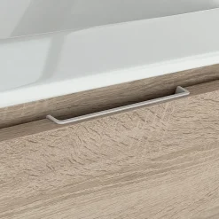 Cosyneo Meuble sous vasque seul, 3 tiroirs, 100cm, simple vasque - britannia (chêne foncé) - TIRIS