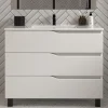 Cosyneo Meuble sous vasque seul, 3 tiroirs, 100cm, simple vasque - blanc mat - MATA* Meuble Sous Lavabo
