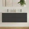 Cosyneo Meuble sous vasque seul, 2 tiroirs, 120cm, double vasque - noir - LUNA* Meuble Sous Lavabo