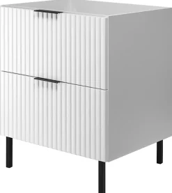 Furnidea Meuble sous vasque sur pieds FLOW blanc 60 cm* Meuble Sous Lavabo