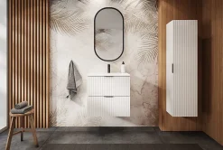 Furnidea Meuble sous vasque sur pieds FLOW blanc 60 cm* Meuble Sous Lavabo