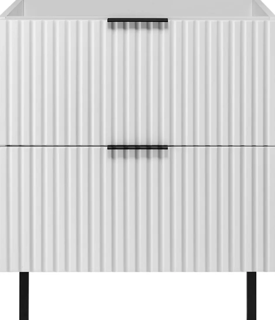 Furnidea Meuble sous vasque sur pieds FLOW blanc 60 cm* Meuble Sous Lavabo