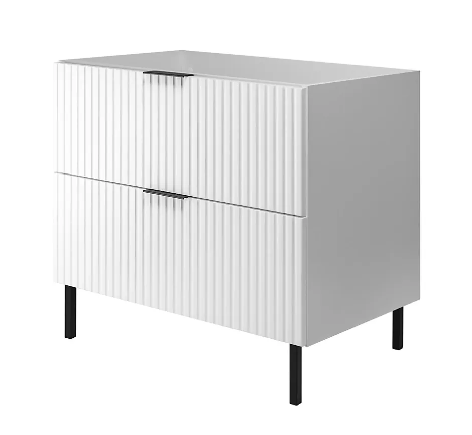 Furnidea Meuble sous vasque sur pieds FLOW blanc 80 cm