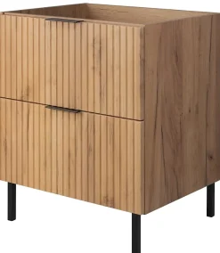 Furnidea Meuble sous vasque sur pieds FLOW chêne craft 60 cm
