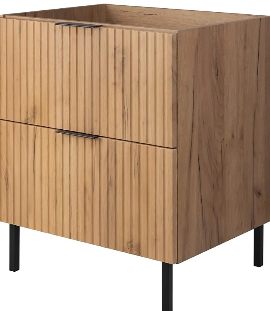 Furnidea Meuble sous vasque sur pieds FLOW chêne craft 60 cm