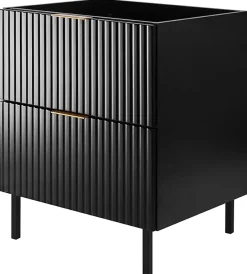 Furnidea Meuble sous vasque sur pieds FLOW noir 60 cm