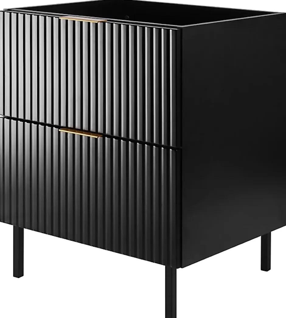 Furnidea Meuble sous vasque sur pieds FLOW noir 60 cm