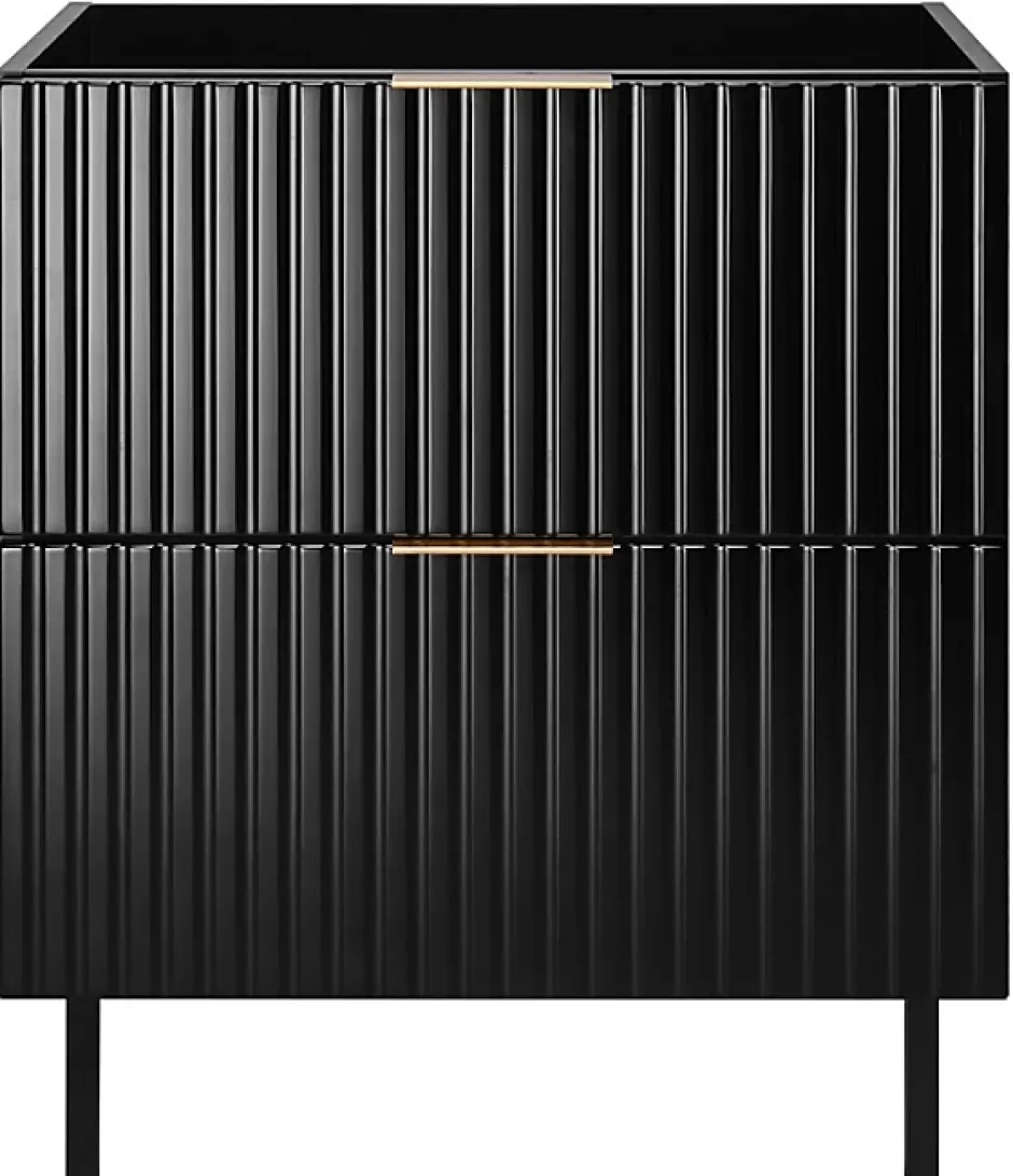 Furnidea Meuble sous vasque sur pieds FLOW noir 60 cm