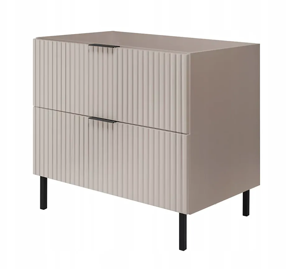 Furnidea Meuble sous vasque sur pieds FLOW cachemire 80 cm