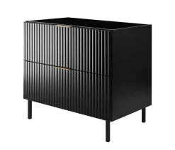 Furnidea Meuble sous vasque sur pieds FLOW noir 80 cm