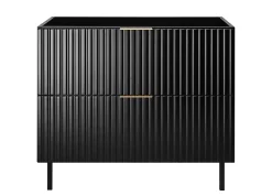 Furnidea Meuble sous vasque sur pieds FLOW noir 80 cm