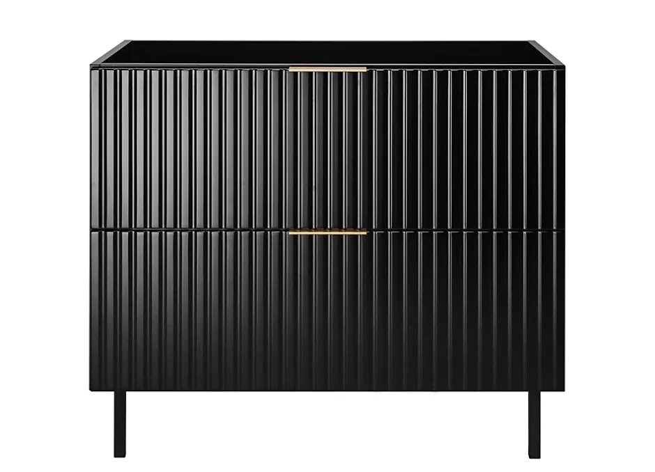 Furnidea Meuble sous vasque sur pieds FLOW noir 80 cm