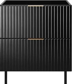 Furnidea Meuble sous vasque sur pieds FLOW noir 80 cm