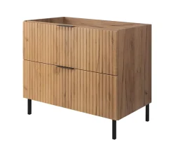 Furnidea Meuble sous vasque sur pieds FLOW chêne craft 80 cm