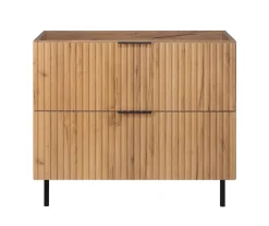 Furnidea Meuble sous vasque sur pieds FLOW chêne craft 80 cm
