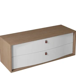 Decotec Meuble sous vasque suspendu blanc mat 2 tiroirs l.140 x H.50 x P.50 cm, Havana* Meuble Buanderie