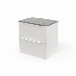 GoodHome Meuble sous vasque suspendu blanc mat l.60 x H.60 x P.45 cm, Imandra
