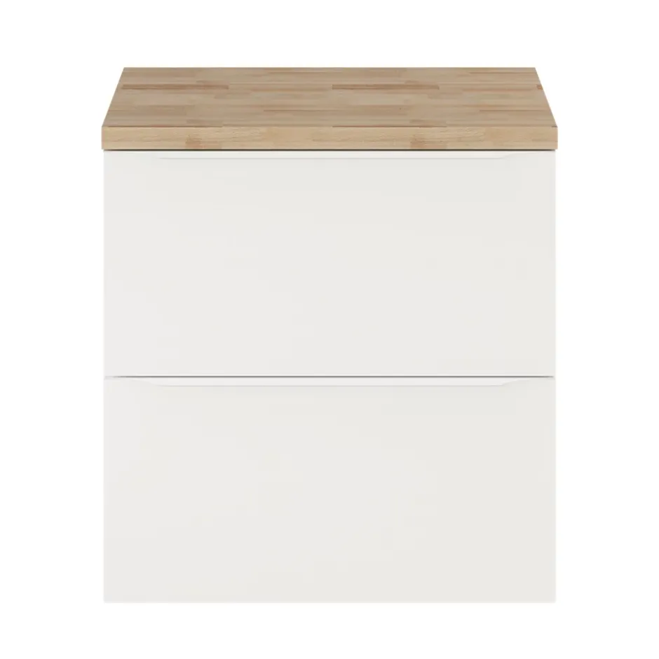 GoodHome Meuble sous vasque suspendu blanc mat l.60 x H.60 x P.45 cm, Imandra