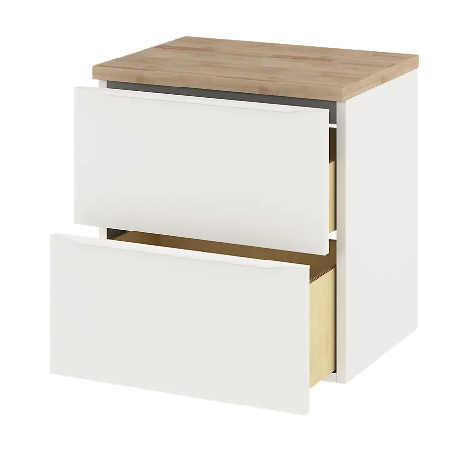 GoodHome Meuble sous vasque suspendu blanc mat l.60 x H.60 x P.45 cm, Imandra