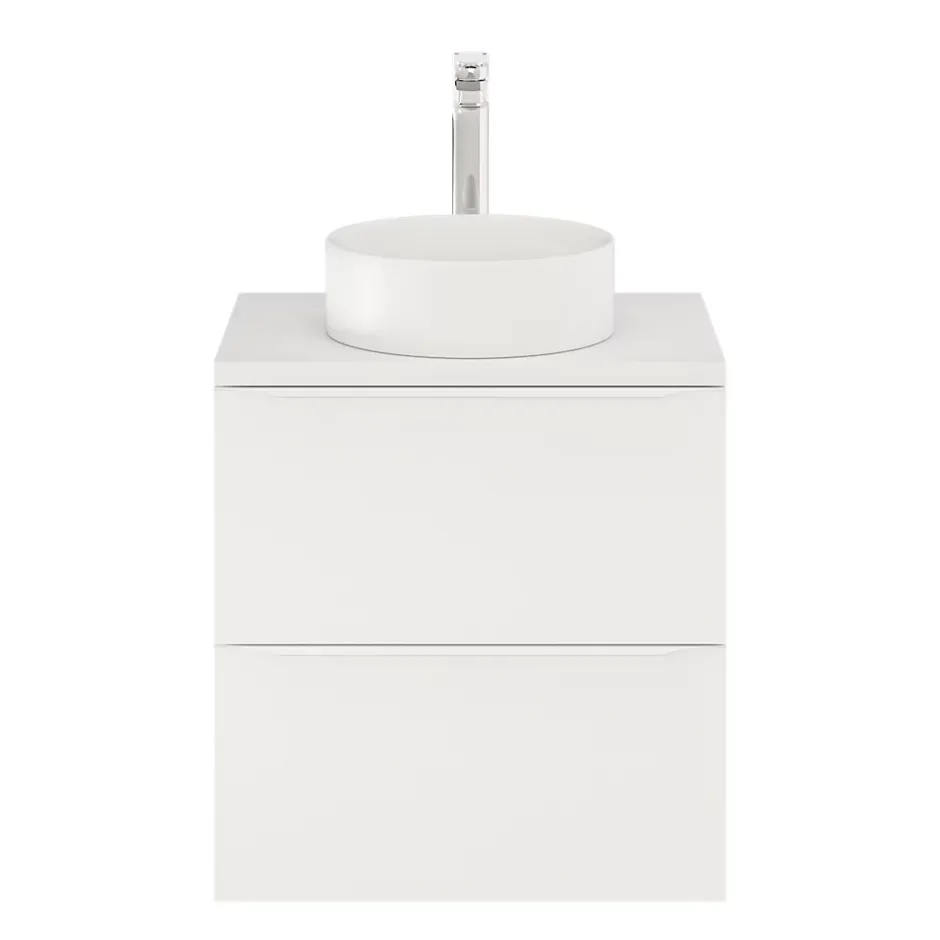 GoodHome Meuble sous vasque suspendu blanc mat l.60 x H.60 x P.45 cm, Imandra