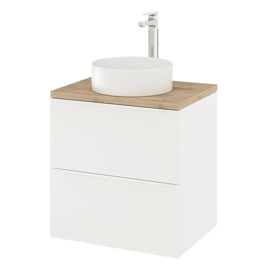 GoodHome Meuble sous vasque suspendu blanc mat l.60 x H.60 x P.45 cm, Imandra